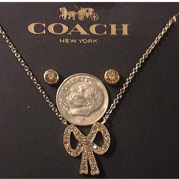 Coach Jewelry - ☄️🥰💥🥳🦋HPx4🌞💥Coach Earrings and Necklace. Brand New with Tags and Gift Box!